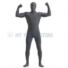 Full Body gray Lycra Spandex Bodysuit Solid Color Zentai  suit Halloween Fancy Dress Costume 